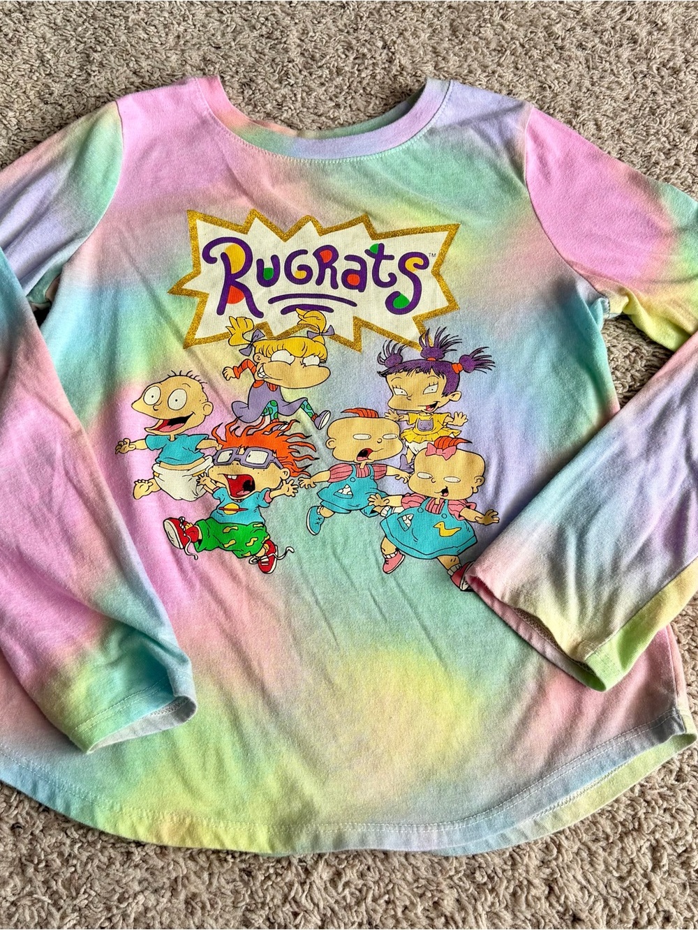 Rugrats Nickelodeon Pastel Tie Dye Long Sleeve Shirt L